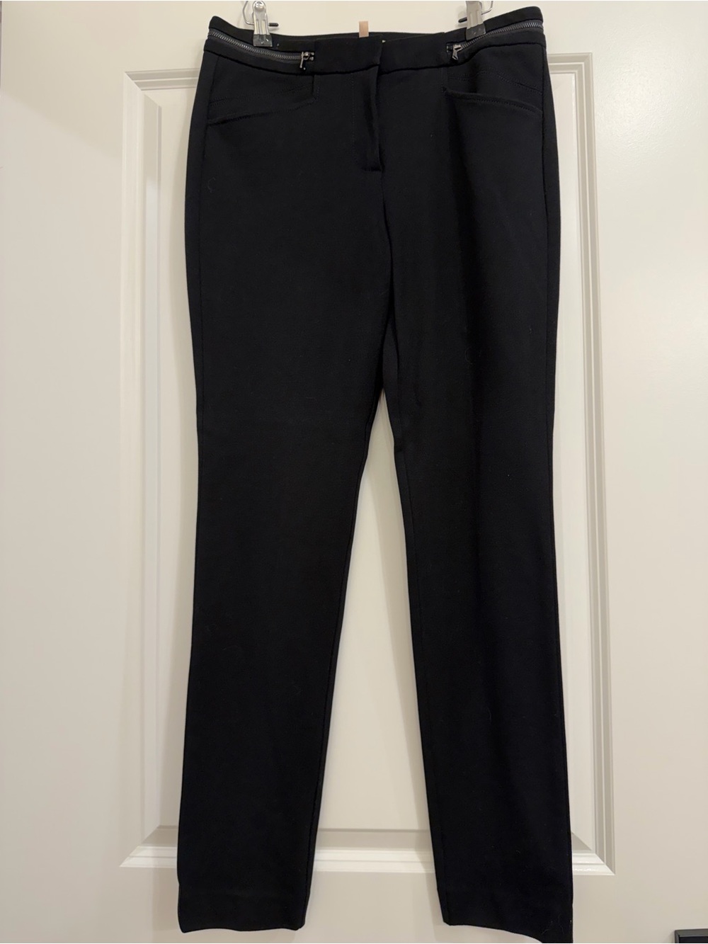 Rebecca Taylor Black Slim Straight Leg Pants Size 6 Work Dress Trousers